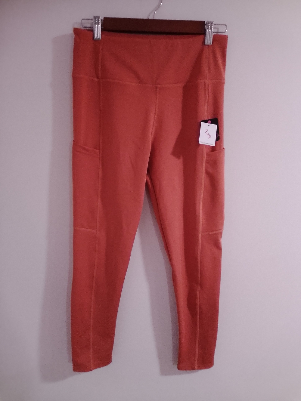 Terra Cotta High-Waist Leggings with Side Pockets